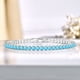 thumbnail image 2 of JeenMata 5.5 TCW Corte Princesa Diciembre - Topacio Azul - Pulsera de Tenis con Piedra Natal para Mujer Diseño de Eternidad - Chapado en Oro Blanco, 2 of 6