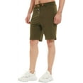 thumbnail image 2 of Mens Shorts Casual Drawstring Zipper Pockets Elastic Waist Armygreen 46, 2 of 8