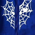 thumbnail image 6 of Women's Oversized Zip Up Hoodie Spider Web and Heart Shaped Print Pullover Jacket for Fall Winter Blue XL, 6 of 8