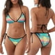 thumbnail image 3 of Balery Retro Palm Beach Sunset Pijama Estampado Bikini de Dos Piezas para Mujer - Conjunto de Bikini Ajustable Sexy y Cómodo para Playa, 3 of 6