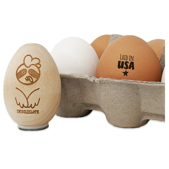 Laid in USA Egg Chicken Rubber Stamp - Mini 1/2 Inch