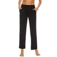 thumbnail image 2 of Womens Comfy Lounge Pants Loose Yoga Pants Cotton Blend Soft Drawstring Wide Leg Pants with Pockets, 2 of 6
