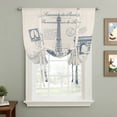 thumbnail image 2 of France Towers Tie Up Curtains for Windows, Balloon Window Shades, Retro Hand-Painted Seal Architectural Art Kitchen Window Treatments Roll Up Curtain for Basement/Nursery 52"x45", 2 of 8