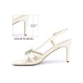 thumbnail image 2 of BLISSFUL STEP Square Toe High Sandal Strappy Heeled Stiletto Heels Sandals for Women White (Size 8), 2 of 7