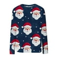 thumbnail image 3 of Holiday Cotton Sweatshirts Womens Long Sleeve Christmas Graphic Shirt Sweater Fall Xmas Cute Pullover, XXL Dark Blue, 3 of 4