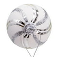 thumbnail image 2 of Kurt Adler 80MM Glass White Glittered Swirl 6-Piece Ball Ornament Set, 2 of 4