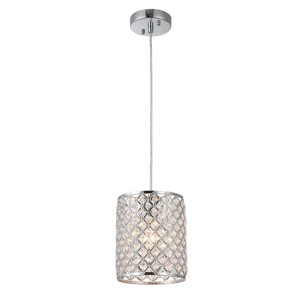 Botvi 1-Light 7-Inch Chrome Drum Pendant
