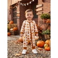 thumbnail image 4 of Cjfdfy Newborn Baby Boy Girl Halloween Outfit Romper Casual Scarecrow Pumpkin Print Zip Front Crew Neck Long Sleeve Jumpsuit For Fall Halloween Pumpkin Fall Winter Outfit, 4 of 9