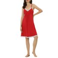thumbnail image 2 of INSPIRE CHIC Women's Nightgown Pajamas V Neck Lace Nightdress Sleepwear Lounge Dress XS Dark Red, 2 of 6