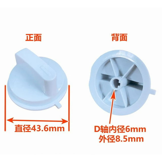 2pcs Universal Microwave Knob Replacement Plastic Rotating Control Switch D Shaped Handle for Oven Stove Range 43.6mm