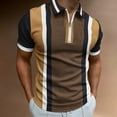 thumbnail image 2 of Sngxgn Short-Sleeve Classic Fit Mens Polo Shirt with and Polo Shirt(Brown,XXL), 2 of 4