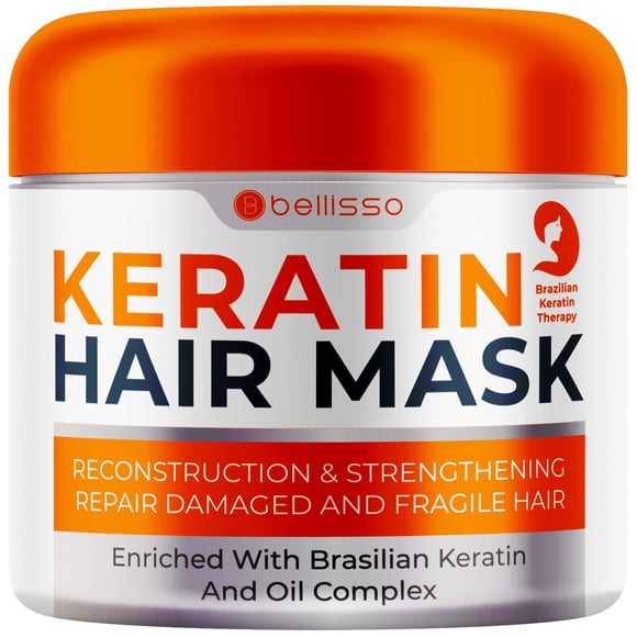 Mascarilla capilar de queratina - Tratamiento acondicionador profundo hidratante sin sulfatos para puntas secas, dañadas y abiertas - Humedad para cabello rizado y encrespado - Para mujeres y hombres
