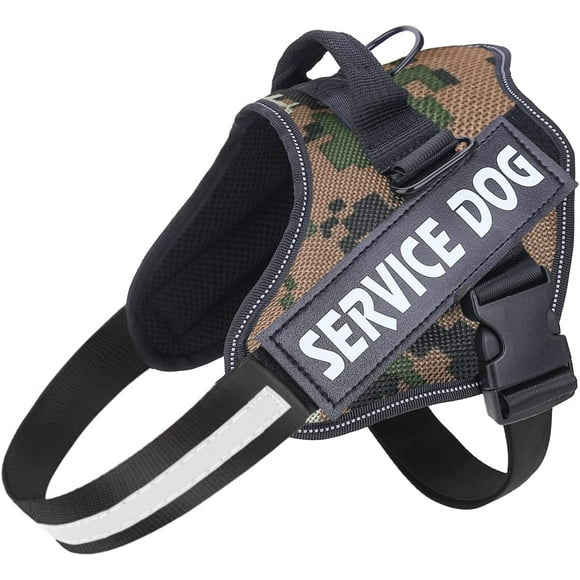 HAHDAXIA Service Dog Harness, No Pull Easy On and Off Pet Vest Harness, 3M Reflective Breathable & Easy Adjust Pet Halters with Nylon Handle - No More Tugging or Choking for Small Medium Larg