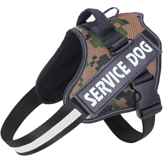 HAHDAXIA Service Dog Harness, No Pull Easy On and Off Pet Vest Harness, 3M Reflective Breathable & Easy Adjust Pet Halters with Nylon Handle - No More Tugging or Choking for Small Medium Larg