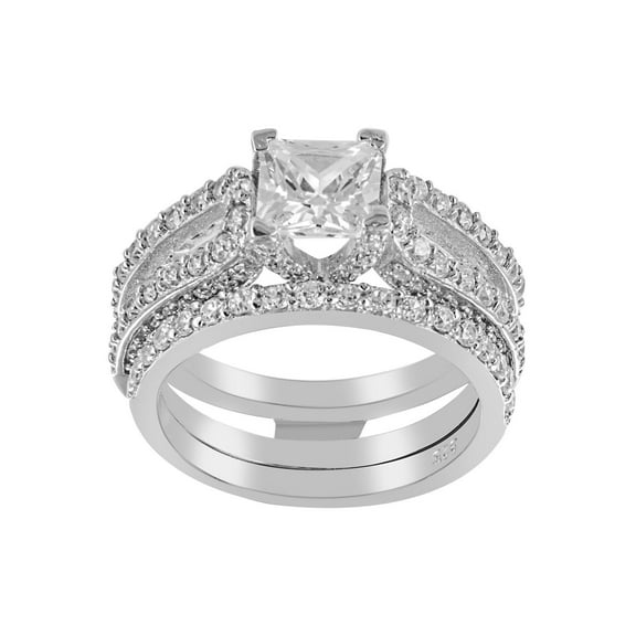 925 Sterling Silver Interlocking Engagement Ring for Women Wedding Ring Set Make Great Birthday Gifts