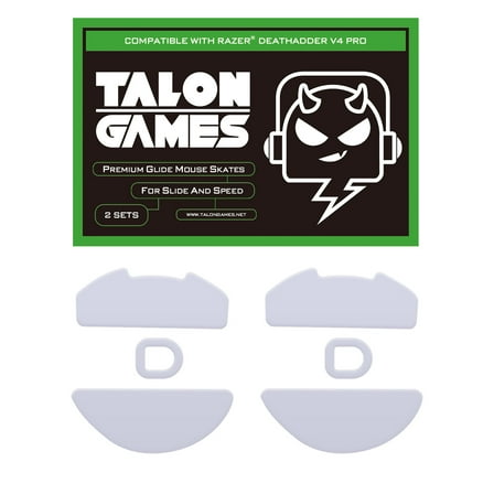 TALONGAMES Mouse Feet Skates For DeathAdder V4 PRO Wireless Gaming Mouse, Gray, 2Sets