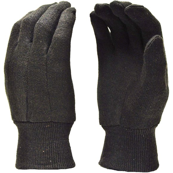 Memphis 7100P Brown Jersey Work Gloves All Cotton, Size Large (12 Pair)