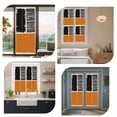 thumbnail image 7 of Orange Black Window Privacy Film, Farmhouse Striped Modern Abstract Art Static Cling UV Sun Blocking Heat Control Window Tint Day and Night, Non-Adhesive One Way Windows Privacy Cover 35.4''x78.7'', 7 of 7