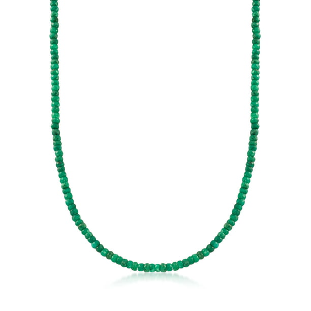 Ross-Simons - Ross-Simons 50.00 ct. t.w. Emerald Bead Necklace in 14kt ...
