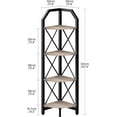 thumbnail image 2 of 4-Tier Corner Shelf, Industrial Corner Bookshelf, 47.6" Corner Storage Stand, Plant Stand Display Shelf, Corner Bookcase for Bedroom, Living Room, Home Office, Greige and Black TCJ09BG, 2 of 15
