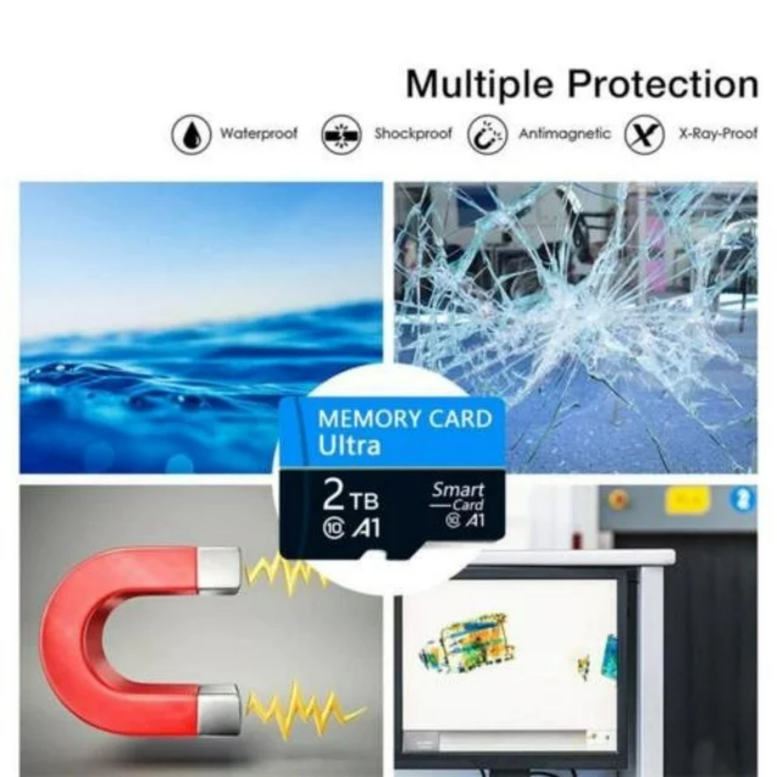 2000 Micro SD Card Memory Card Memory Card Class 10 High Speed Ultra Micro SDXC for Smartphone/PC/Computer/Camera/Drone 2-pack