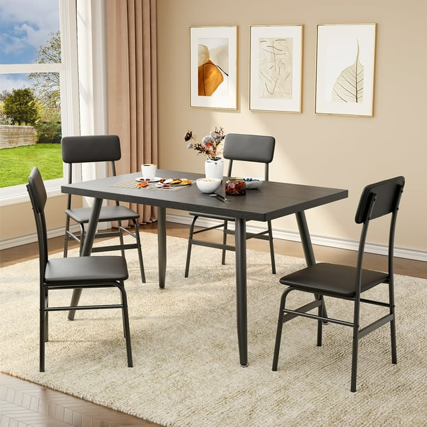 Dining Table Set for 4, Lofka 5 Piece Kitchen Table and Chairs Set for