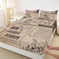 thumbnail image 4 of Homewish Cowgirl Cowboy Twin Sheet Sets, Farmhouse Lodge Cabin Twin Fitted Sheet, Vintage Fashion Newspaper Flat Sheet, Microfiber Bedroom Decor, 3-Piece, 4 of 8