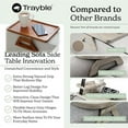 thumbnail image 4 of Shamrock Home Bamboo Trayble Couch Arm Table, Clip On Tray Sofa Table for Couches. Sofa Arm Tray, Armchair Table for TV Dinners, Remotes, Drinks and Snacks - 13.75 x 9.5inch, Brown, 4 of 6