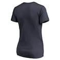 thumbnail image 3 of Women's Navy Atlanta Braves Splatter Logo V-Neck T-Shirt, 3 of 3