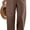 A#004-brown, variant on Women's Capri Pants Mid-Calf Length Smocked High Waisted Linen Capris Baggy Summer Wide Leg Flow Cropped Beach Pants