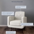 thumbnail image 4 of BELLEZE Hasting Arm Chair Comfy Fabric Upholstered Tufted Accent Chair Single Sofa for Bedroom Living Room with Wooden Legs, Off-White, 4 of 6