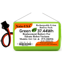 Replacement Battery for Salente  G4 & L6 Robot Vacuum Cleaners PN: 106936, 14.4V - 2600mAh  (37.4Wh) with Built-in Battery Management System (BMS)