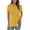 Yellow, variant on Women's Tops Plus Size Short Sleeves Loose Fit Tunic Shirts Lace patchwork round neck Lady Blouses, M-4XL