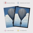 thumbnail image 2 of Surreal And Stripes Zebra Balloon Adventures Over the Clouds Blue Black White Oil Painting Artwork Framed Wall Art Print A4, 2 of 5