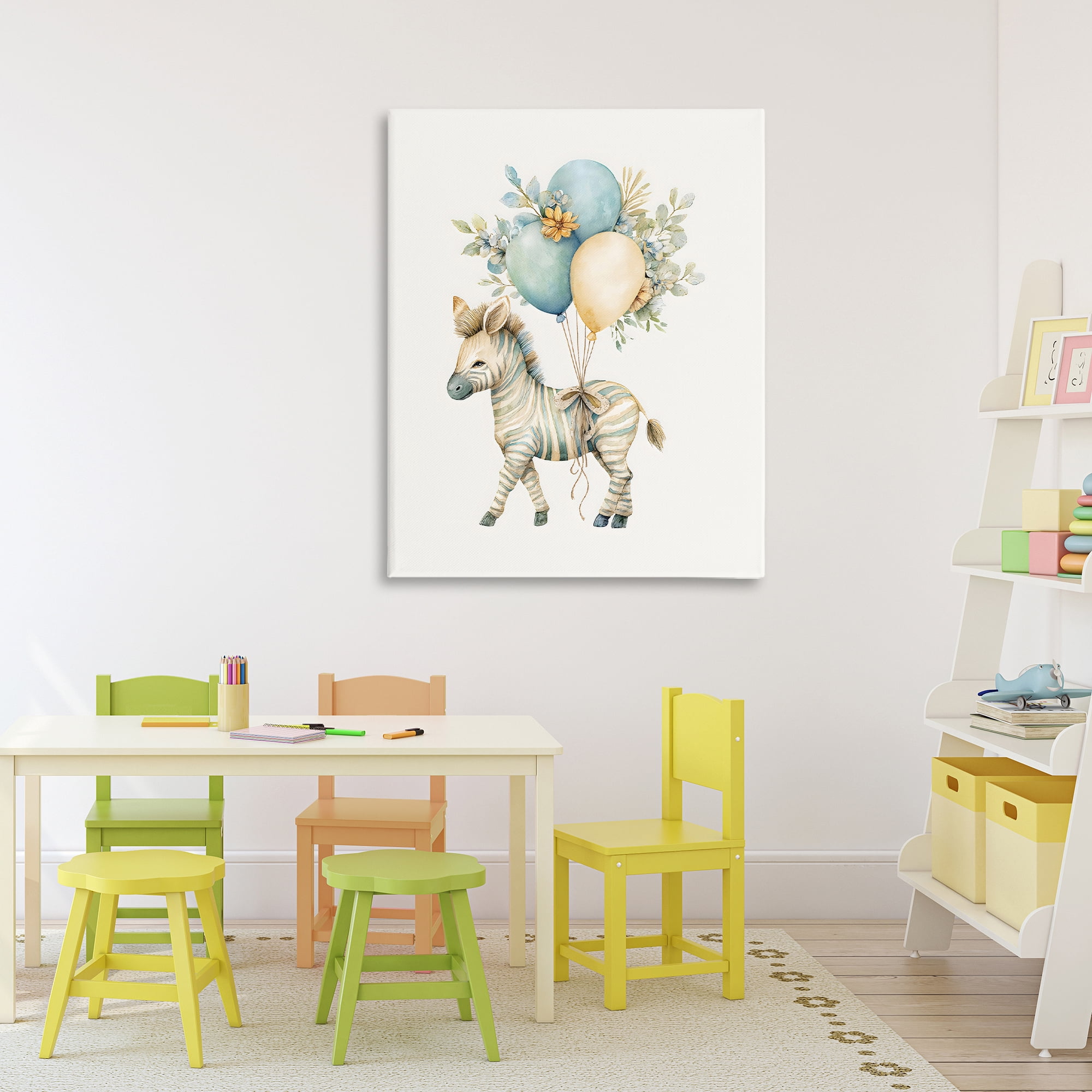 Stupell Industries Watercolor Nursery Zebra Canvas Wall Art, design by LSR Design Studio
