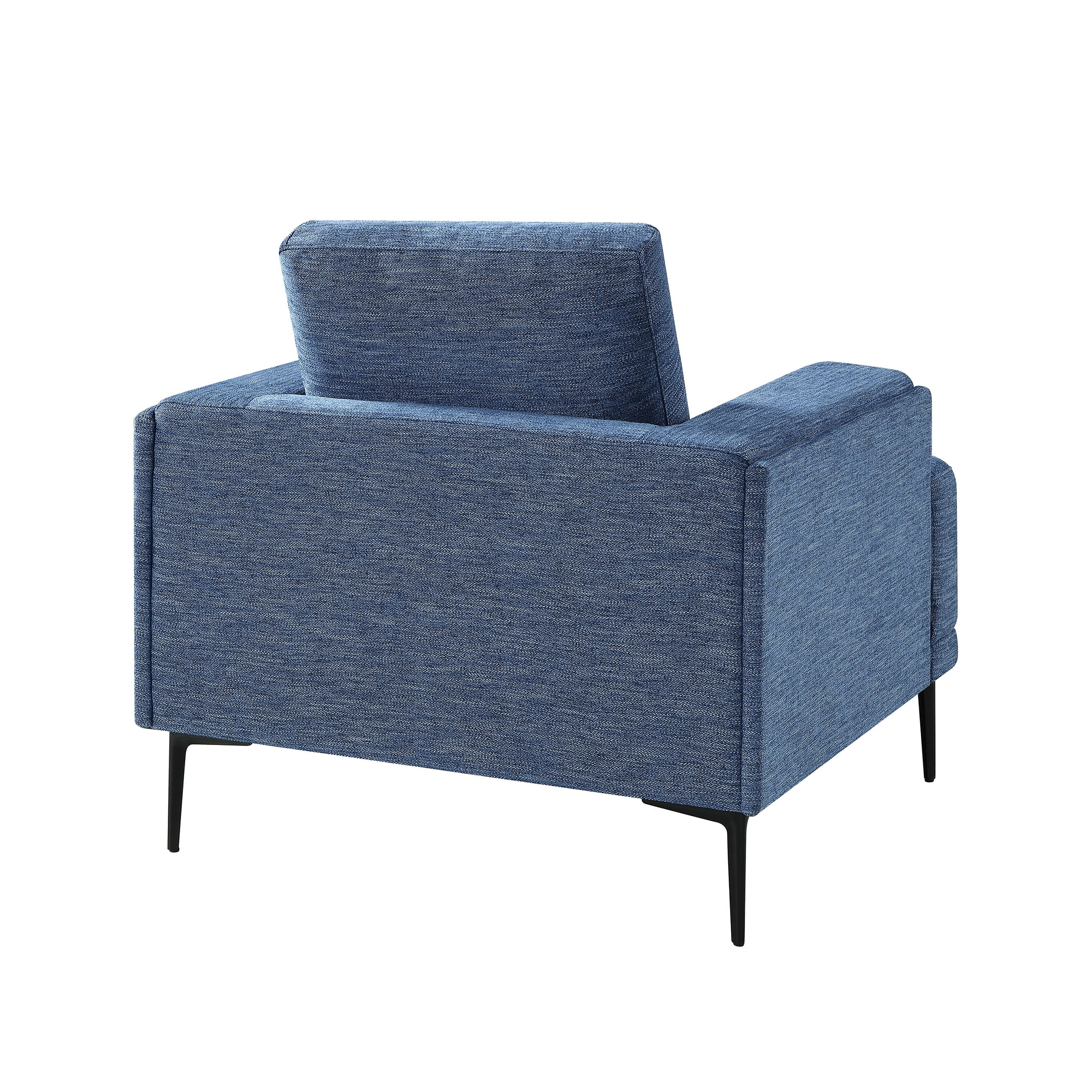 OakvillePark Bravelle Chenille Chair with Black Metal Legs, Blue