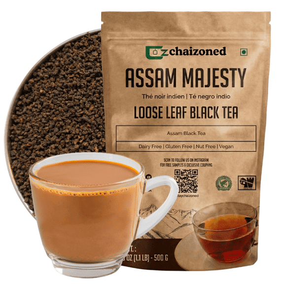 Assam Loose Leaf Black Tea 500g – Strong & Bold Indian Tea for Chai, Milk Tea & Daily Brewing – CHAIzoned