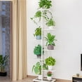 thumbnail image 2 of Trilenars 8 Tiers 9 Pot Metal Plant Stand,Tall Plant Shelf for Multiple Plants, Plant Holder Display Rack for Corner Balcony Garden,White, 2 of 8