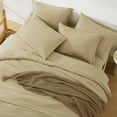 thumbnail image 4 of King Size Comforter Set- 7 Pieces Soft Taupe Bed in a Bag with Fitted Sheet, Flat Sheet, 2 Pillow Shams, and 2 Pillowcases- Khaki King Bedding Set for All Season, 4 of 14