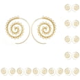 thumbnail image 1 of Qarigey Earrings Round Stylish Spiral Ear Dangling Gold Exaggerated Dangle Jewelry Earring for Women Party Wedding Decoration Oro 10piezas Qarigey CBP502458, 1 of 5