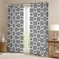 thumbnail image 2 of Homewish Grey White Buffalo Curtains Pack of 2 (42x84 Each) For Children Teens Adults,Mid Century Geometric Lines Curtains Blackout,Love Heart Print Bedroom Curtains,Luxury Bedroom Decor, 2 of 6