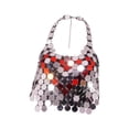 thumbnail image 2 of Top recortado de lentejuelas de metal de moda, bralette sin espalda, traje brillante ahueca hacia fuera halter de las mujeres para la, 2 of 9