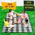 thumbnail image 6 of PortableAnd Picnic Blankets, 3 Layer Soft Fleece Blanket for Beach,Camping on Grass, Waterproof, Sandproof, Best Gift for Couple & Families, Black and Gray Checkered Black & Gray Checkered, 6 of 7