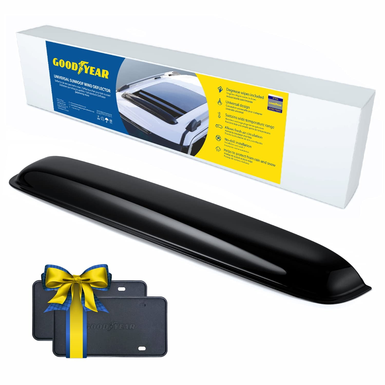 Goodyear Shatterproof Sunroof Wind Deflector 42.5", Tinted Sun and