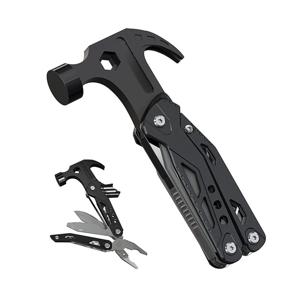 Miiottaa Stainless Steel and Aluminum Outdoor Multi Tool with Car Emergency Sledgehammer Car Window Breaker Perfect for Camping Hiking