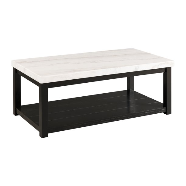 Picket House Furnishings Evie White Marble Rectangle Coffee Table Walmart Com Walmart Com