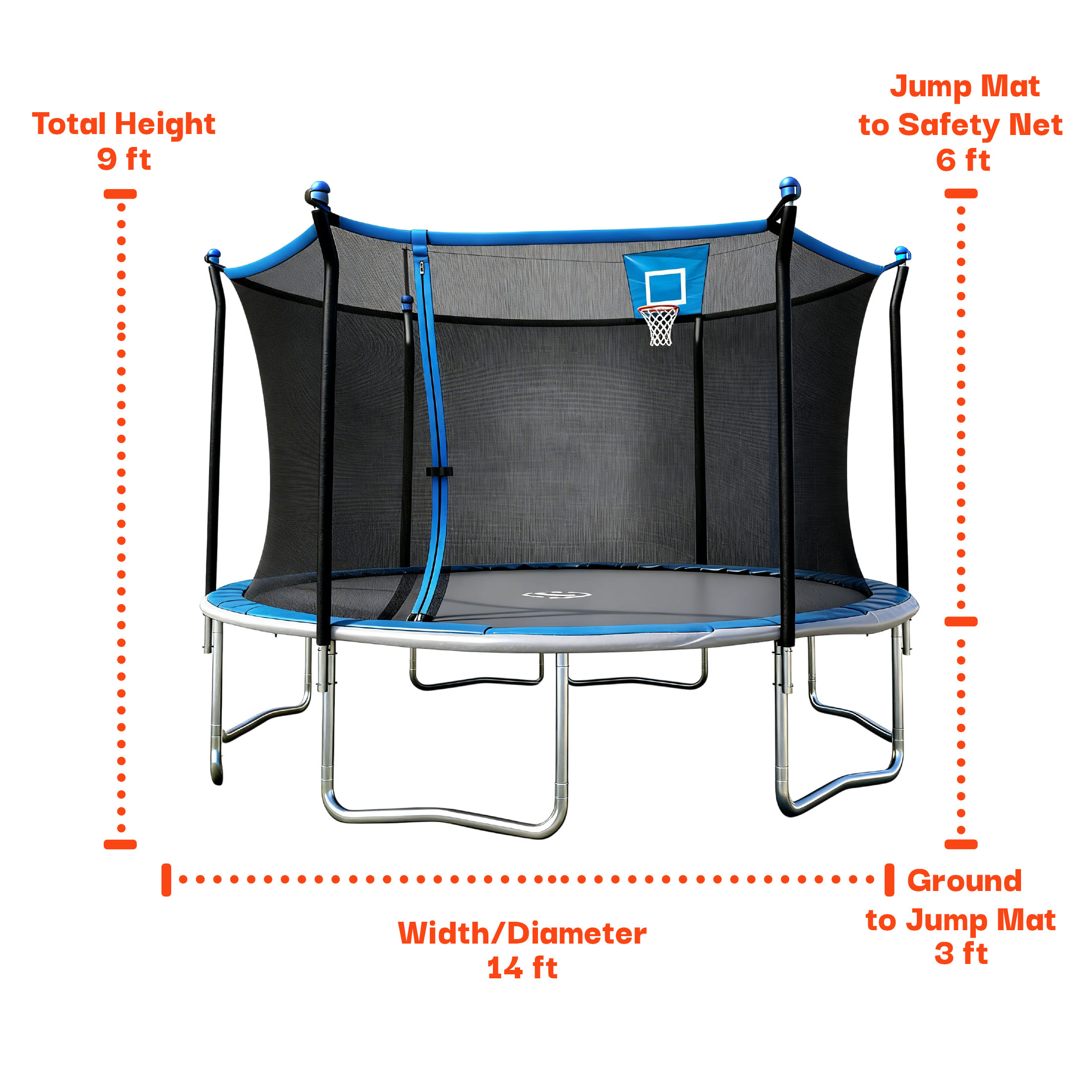Bounce Pro 14ft Trampoline with Basketball Hoop photo 2
