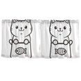 thumbnail image 7 of Yayeee Kitchen Curtains Set of 2 Light Filtering 57"x24" Over Sink Window Panels, Cute Chubby Cat, 7 of 7
