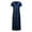 Navy, variant on Ytndtr Long Formal Dresses for Women Split Elegant Solid Color Short Sleeve V Neck Wrap Ruffle Dresses