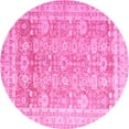 thumbnail image 1 of Ahgly Company Indoor Round Oriental Pink Traditional Area Rugs, 4' Round, 1 of 4